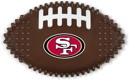 NFL San Francisco 49ers Mega-chew Hard Nylon Bacon-flavored Dog Bone Football Chew Toy. Indestructible Interactive Toy Tough Dog Chew for Aggressive Chewers