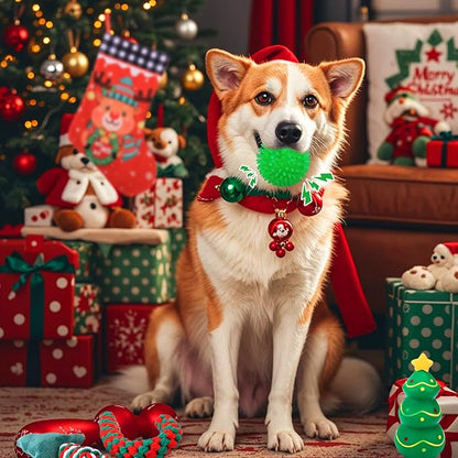 Mity rain Christmas Dog Toys Stockings with Toys - Dog Toys Pack for Large/Medium/Small Dogs, Dog of Squeaky Toys Rope Toy Dog Costume for Teething Bulk