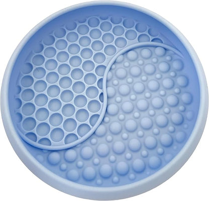 YAMI Dog Lick Bowl, Lick Mat for Dogs, Wet Food Cat Slow Feeder, Freeze Bowl, Enrichment & Puzzle Toy for Anxiety Relief, Food-Grade Silicone, Suction Cups, Dishwasher Fit, for All Breed (Light Blue)