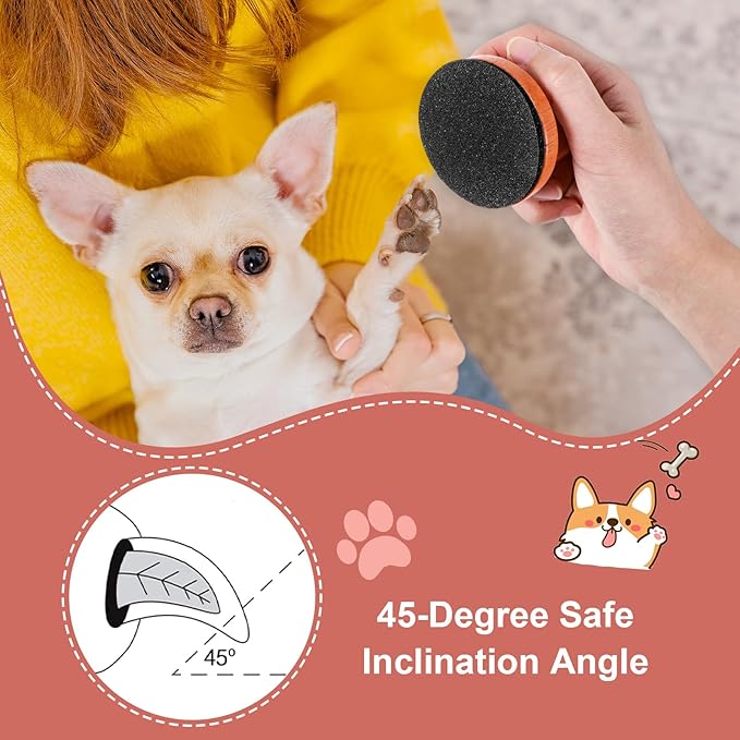 Dog Nail File with 6Pcs Replaceable Filing Disc, Dog Scratch Board for Safe and Easy Nail Care, Dogs Nails Scratch Board Ensures Smooth and Healthy Nails for Dogs and Cats