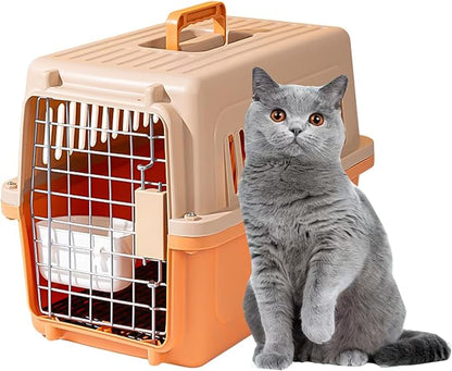 Pet Cage Carrier – Ventilated Travel Dog & Cat Crate with Removable Tray, Lightweight & Handheld