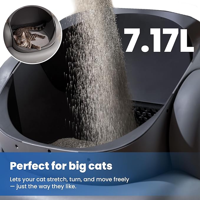 Neakasa M1 Plus Bundle Self-Cleaning Automatic Cat Litter Box, Large Open-Top Design, Odor Control, Smart App Tracking, Multi-Cat Support, Safety Sensors, 4 Rolls Refill Bags Included