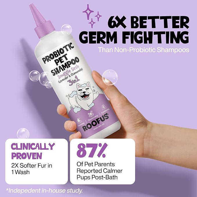 Probiotic Dog Shampoo & Conditioner for Smelly Dogs, Snuggle Sesh Lavender Dog Shampoo for Itchy Skin Relief, Hypoallergenic Pet Shampoo for Conditioner, Moisturizing & Itching.