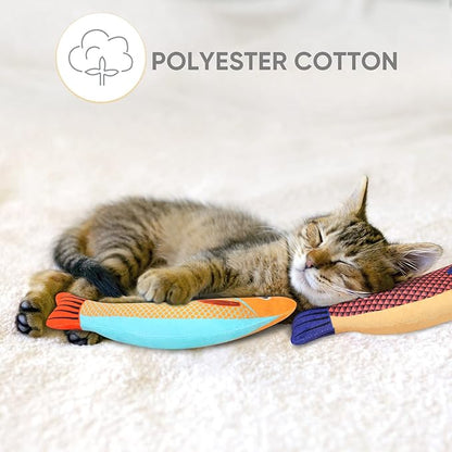 Catnip Toy, 3PCS Cat Chew Toys, Bite Resistant Catnip Toys with Bell Inside, Plush Cartoon Kitten Teething Interactive Toy for Cats