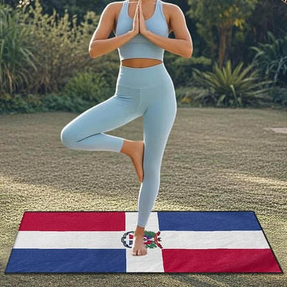 SEANATIVE Breathable Car Seat Towel Cover Sweatproof Automotive Towel - Sweat Towels for Workout, Running & Outdoor Adventures, Flag of the Dominican Republic