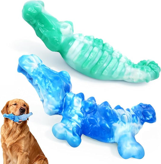 Tough Dog Toys for Aggressive Chewers 2 Pack, Indestructible Dog Toy for Large Dogs, Durable Dog Toys to Keep Them Busy for Large Breed, Teeth Cleaning and Training, Beef Flavor