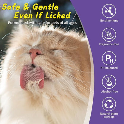 Pet Wipes, Cleaning Glove Wipes for Dogs & Cats Hypoallergenic, Lick-Safe, Full-Body Grooming & Deodorizing Wipes for Daily Care & Travel Friendly (6 Packs)