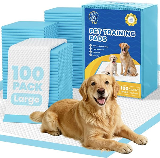 Puppy Pads 100 Count 30"x26", Great Value Potty Pads for Dogs XL, Large Pee Pads Piddle Pads for Pet Training, Leak-Proof Dog Pee Pads for Doggy Daily Use