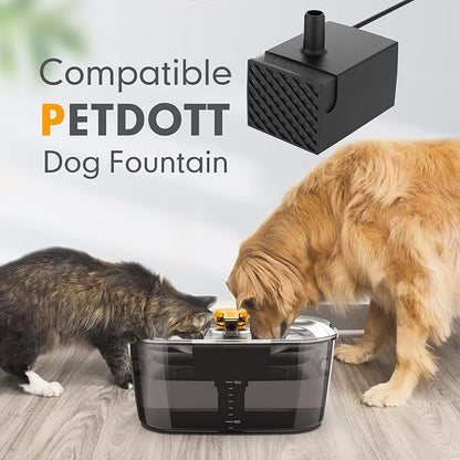 Dog Water Fountain Water Pump, for PETDOTT Large Dog Water Fountain for Large Dogs, Stainless Steel Dog Fountain Pump, Quiet and Safe