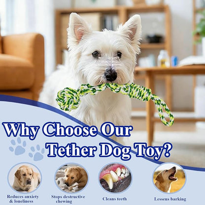 Indoor Suction Cup Dog Toy with 3 Ropes - Adjustable Height Tug Toy for Small to Large Dogs, Interactive Boredom Relief for Solo Play on Tile Floors