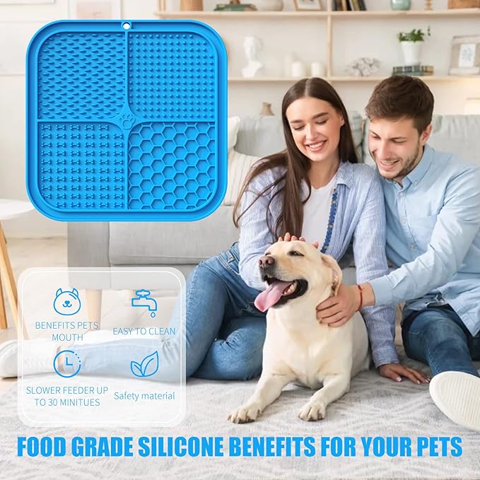 Lick Mat for Dogs, Premium Lick Pad with Suction Cups for Dog Anxiety Relief, Slow Feeder Dog Bowls, Bathing, Grooming and Training