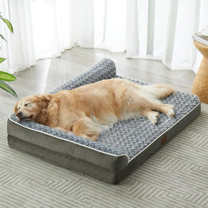 BFPETHOME Orthopedic Dog Beds for Large Dogs-Waterproof Sofa Pet Bed with Removable Washable Cover, Big Dog Bed with Waterproof Lining and Nonskid Bottom,Pet Bed for Large Dogs