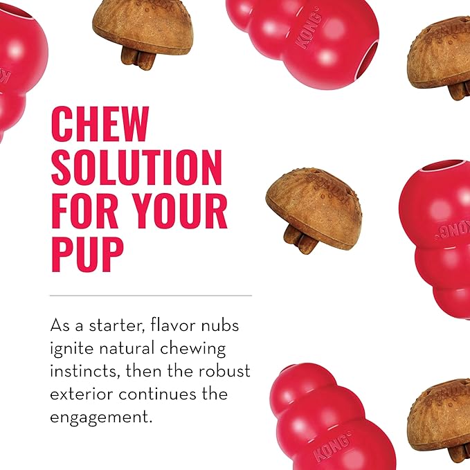 KONG Classic Stuffable Dog Toy & KONG Marathon Chicken-Flavored Treats (2 Pack) - Fetch & Chew Toy for Dogs - With Dog Toy Filler Treat - For Hours of Fun & Enrichment - For Medium Dogs