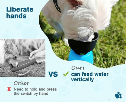 Pecute Portable Dog Water Bottle, 2 in 1 Cat Dog Travel Water Bottle Bowl Leakproof with Double Seal, BPA Free, Lightweight, Pet Small Animal Water Bottel Dispenser for Outdoor Walking Hiking Travels