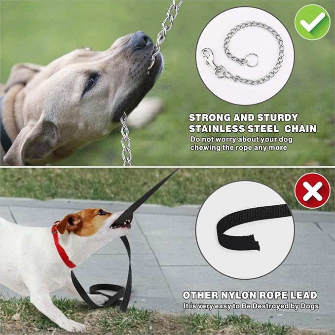 Idepet Heavy Duty Retractable Dog Leash for Small and Medium Dogs, Anti-Chewing Steel Chain Design,360 DegreeTangle-Free,Break and Lock System,26ft Leash Dog Walking (Blue, Round Rope)