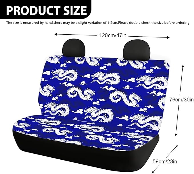 AFPANQZ Asia Dragon Dog Car Backseat Covers Dog Seat Cushion for Rear Seat Non-Slip Soft Car Seat Covers for Dogs, Pet, Kids Seat Cover for Auto Back Seat, Bench Protective