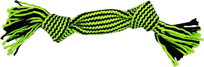 Jolly Pet Knot-N-Chew 2 Squeaker Green/Black Small/Medium