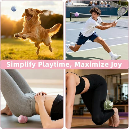 2.5" Dog Tennis Balls 6-Pack – Silent Bounce, Tough Rubber Core, Durable Fetch & Training Toys for Indoor/Outdoor Play, for Small Medium Large Dogs (Macaron Mixed Color, 6-Pack)