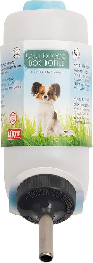 Lixit® Wide Mouth Water Bottles for Small Dogs (White, 16 Ounce)