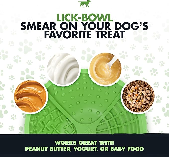 Tuff Pupper Lick Bowl for Dogs | Standard Size Slow Feeder Bowl | Four Textures for Dog Anxiety & Boredom | Silicone Lick Mat | Easy Clean Dishwasher Safe | Stable & Wobble Modes | NOT for Chewing