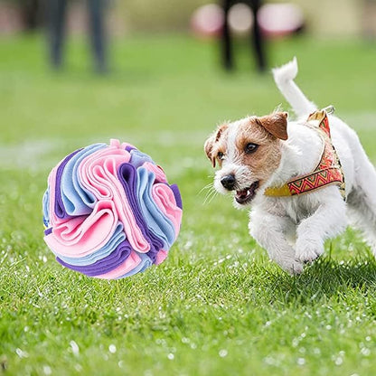 Pet Sniffing Ball,Snuffle Ball Dog Puzzle Toys Treat Ball for Large Medium Small Dogs Machine Washable (Color of Macaron)