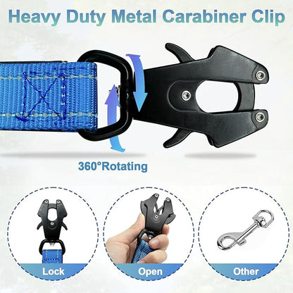 Heavy Duty Hands Free Dog Leash with Quick Release Carabiner and Adjustable No Pull Bungee Dog Running Waist Leash，for Walking and Training with Car Seat Belt 4-6FT (Aquamarine)