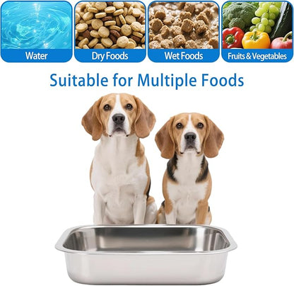 Stainless Steel Dog Bowls for Medium and Small Size Dogs, 0.85 Gallons Metal Dog Water Food Bowl Dish, Medium Capacity Pet Feeding Water Bowls, Pet Food Pans Plates for Dogs, Large Cats and Rabbits