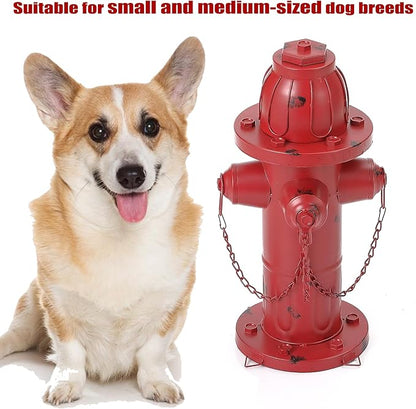 16" H Metal Fire Hydrant for Dogs to Pee On, Vintage Dog Fire Hydrant Pee Post for Outdoor Garden Decor, Fake Fire Hydrant Fit from Small to Medium-Sized Dog Breeds