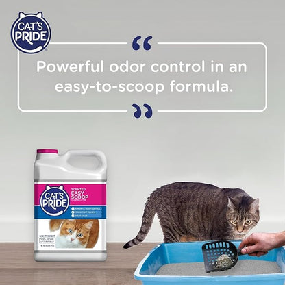 Cat's Pride Lightweight Clumping Litter: Flushable Easy Scoop - Powerful Odor Control - Scented, 10 Pounds