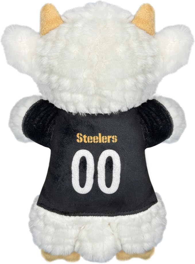 Pets First NFL Pittsburgh Steelers Goat Plush Toy for Dogs and Cats with Squeaker, Wearing a Team Jersey! Fun & Sporty Goat Shaped Dog Chew Toy, Interactive Pet Toy