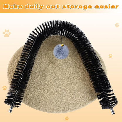 Cat Self-Groomer, Arch Grooming Brush with Scratching Toy, Cat Hair Massage and Grooming Station