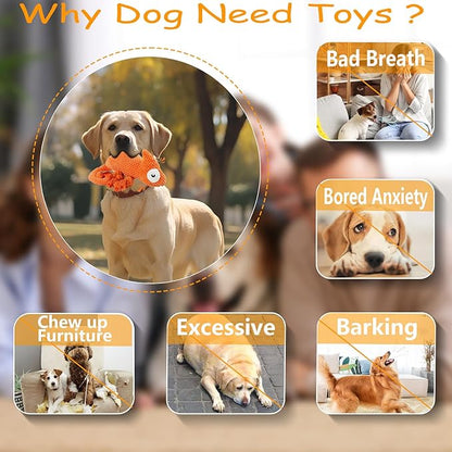 Bzonsmart Squeaky Dog Toys: Plush Soft Toys with Soft Fabric.Dog Chew Toys for Puppy, Small, Medium, Large Dogs