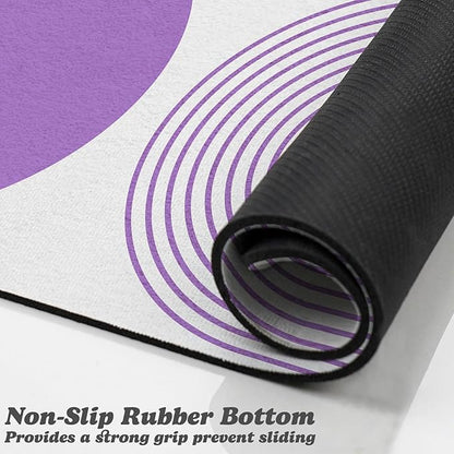 Dog Food Mats,Cat Absorbent Water Bowl Feeding Mats Pet Placemats for Food and Water Purple Bohemia 17 * 30 inch