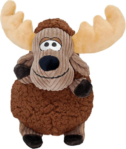 KONG Sherps Floofs – Plush Dog Toy with Flat Squeaker & Crackly Noise – Soft, Snuggly Cuddly Toy for Indoor Fetch & Gentle Play, Durable Lined Design (Moose (2 Pack))
