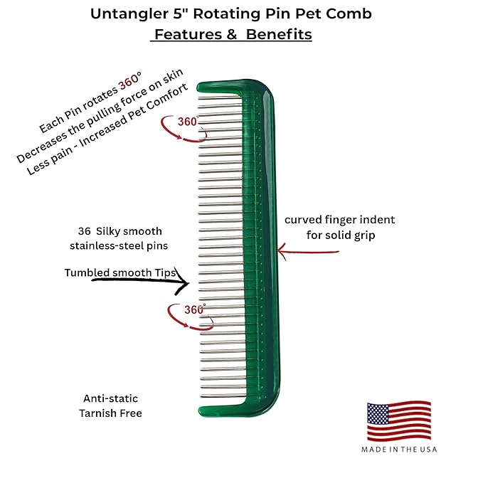 Pet Comb (5", Forest Green)