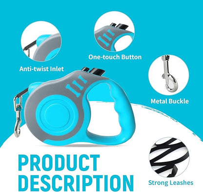 Retractable Dog Leash Automatic Telescopic Tractor Dog Tape, Pet Tape 10/16 FT Durable and Convenient, with Non-Slip Handle, Suitable for Small and Medium-Sized Dogs