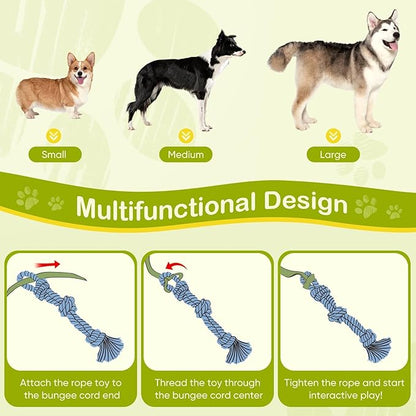 Outdoor Dog Bungee Tug Toy,Interactive Tug of War Toy for Small/Medium/Large Dogs,Tree Tuggerr Toys，Hanging from Tree Toy for Exercise Solo Play (Large)