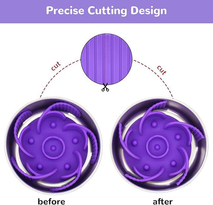 MateeyLife Slow Feeder Dog Bowls Insert with Suction Cups, Cuttable Design for Large & Medium Breeds, Fit for Regular Elevated, Compatible with Metal and Ceramic Dog Bowls for Slow Eating (Purple)