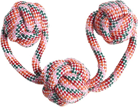 Dog Rope Toy – Interactive Chewing & Tug Toy | Puppy Teething Rope for Teeth Cleaning, Boredom Relief, Play, Training, Indoor, Home, Travel, Outdoor, Exercise, Fun & Pet Enrichment