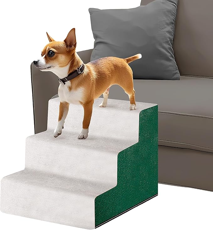 Dog Stair for Small Dogs Assembled Cat Steps with Washable Cover for Couch, Low Bed (Height: 12.2”)