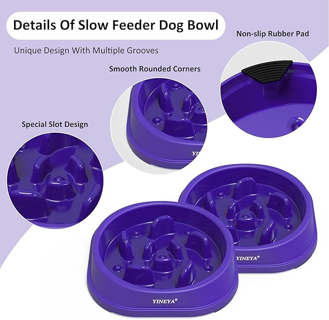 Anti-Choking Slow Feeder Dog Bowls Small Size Dog, Slow Feeder Cat Bowl, Supplies and Puzzle for Pet