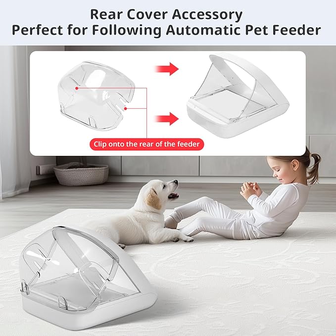 Rear Cover for Automatic Microchip Cat Pet Feeder - Prevents Persistent Pet from Getting Food from The Back of The Feeder (3 Pack)
