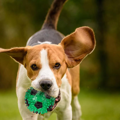 6 Pcs 3.4'' Spiky Squeaker Soccer Ball Dog Toy for Medium Large Dogs Heavy Duty Rubber Chew Toys for Aggressive Chewers Spiky Ball Fetch for Training Clean Teeth Outdoor