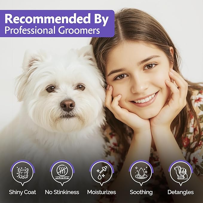 Dog Shampoo Conditioner - Lavender - (1 Gallon) Pet Shampoos for Dogs, Oatmeal Dog & Puppy Shampoo Sensitive Skin and Itchy Skin Relief, Bath Supplies for Dogs Wash, Moisturizing for Pets