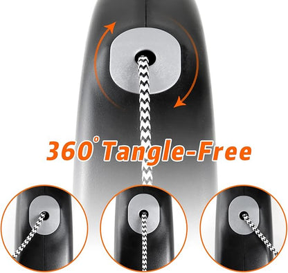 Retractable Dog Leash, 30 FT Dog Walking Leash for Small Medium Large Dogs up to 110 lbs, Heavy Duty No Tangle, Black