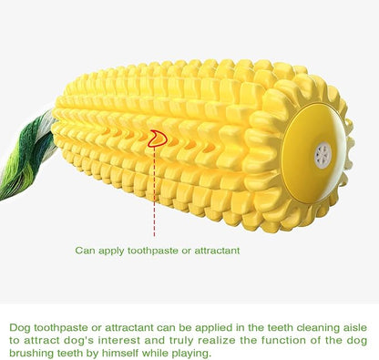 Dog Chew Toys, Dog Toys for Aggressive Chewers Small Medium Large Breed, Interactive Corn Toys Puppy Toothbrush, Tough Teething Toy for Small Medium Large Breed (Yellow)