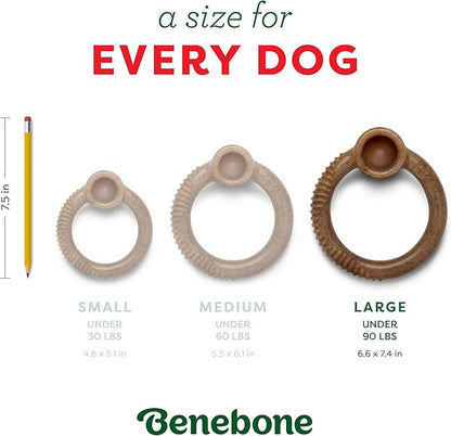 Benebone Peppermint Ring – Limited Edition Holiday Flavor, Durable Chew Toy for Aggressive Chewers, Made in USA, Large