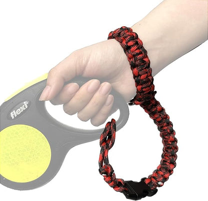 Hands Free Adjustable Wrist Strap for Dog Leash,Security Strap for Retractable Dog Leashes,Red