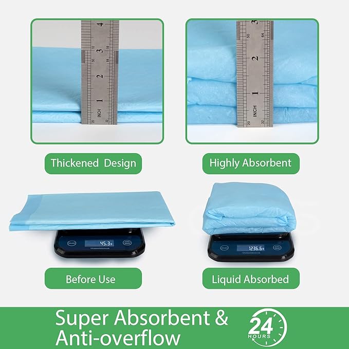 Pet Training and Puppy Pads 24"x24" (75 Count), Super Absorbent Pee Pads for Dogs, Leak-Proof Dog Potty Training Pads for Puppies, Cats, Rabbits, Disposable Pet Pads for Housetraining