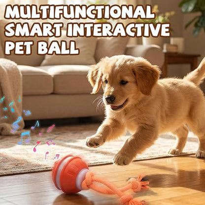 Interactive Dog Toys,Dog Ball,Automatic Rolling Moving for Interactive Dog Toys,Upgraded 360° Smart Automatic Rolling,Toy Wicked Ball for Boredom & Training for Puppy Small Dogs (Orange)